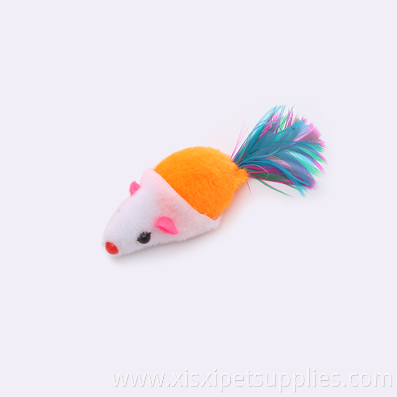 The factory spot colorful feathers mouse interactive cat toy